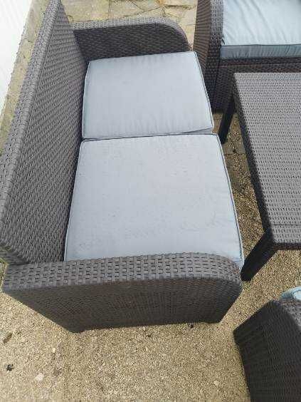 Meble ogrodowe poliratanowe brązowe