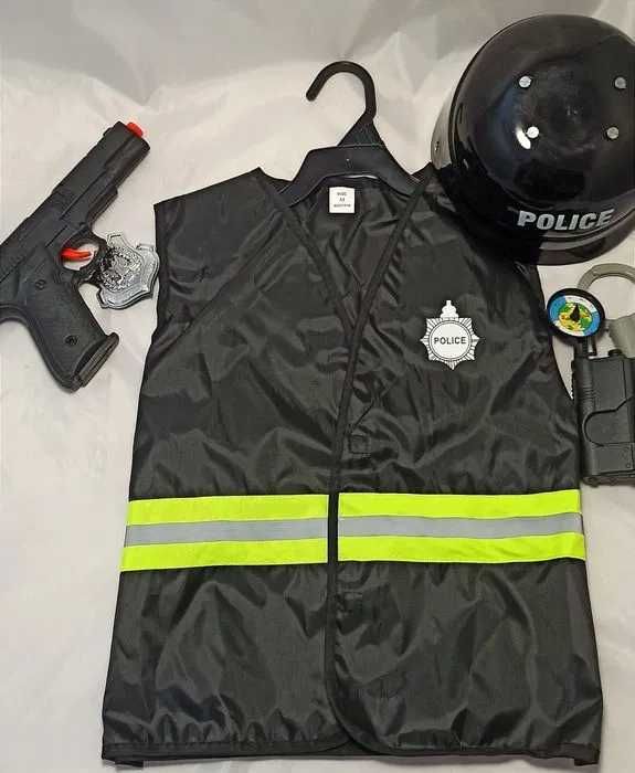 Nowy strój dziecięcy policjant z akcesoriami uniwersalny rozmiar
