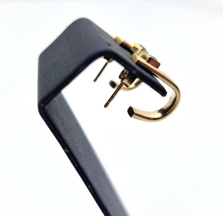 Piękne Złote Kolczyki Czarne Oczko Sztyft 1,50g 585p