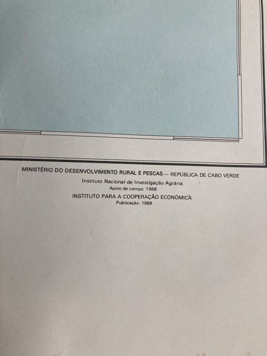 Carta Hipsométrica da Ilha Brava, Cabo Verde 1989