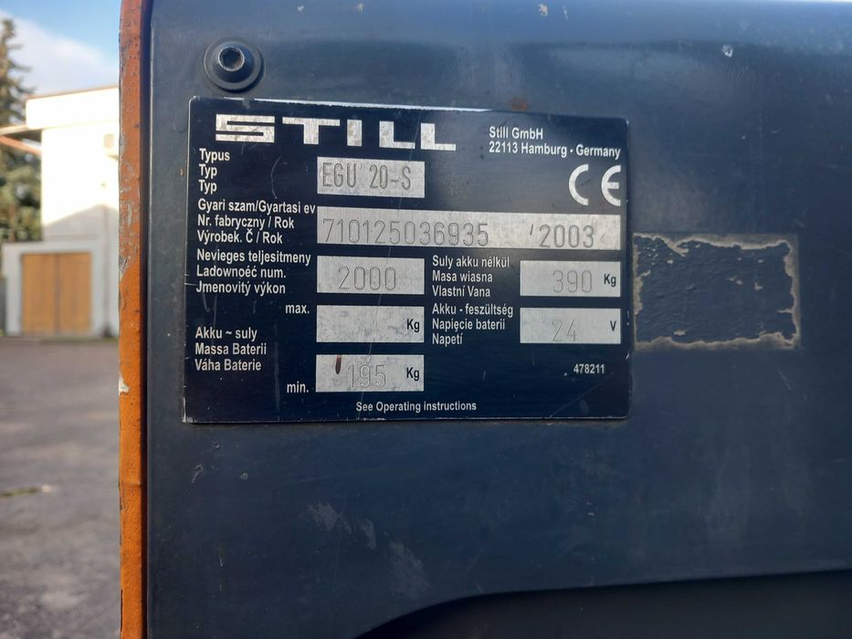 Paleciak elektryczny 2 T STILL   3800 zł Netto