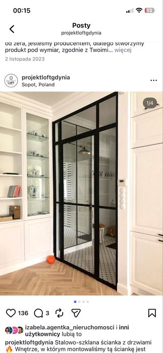 Drzwi przesuwne loftowe stalowo-szklane na wymiar – producent