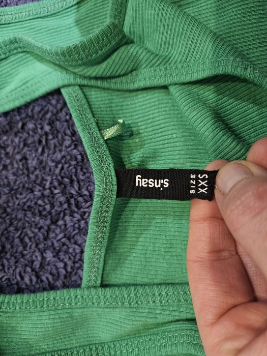 Crop top krótki sinsay zielony prążek letni