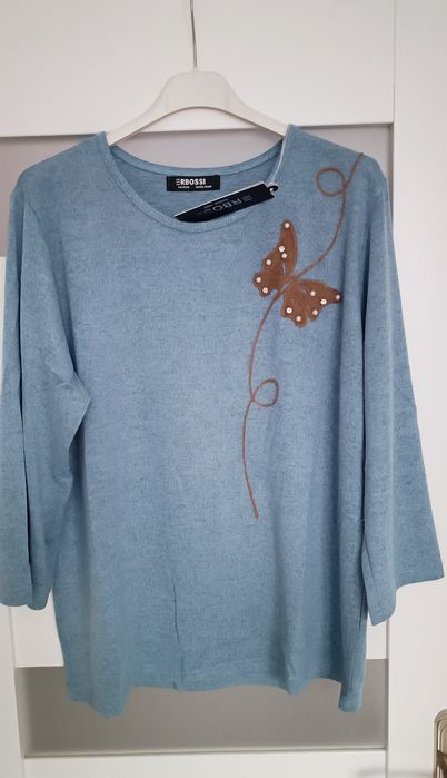 Wyprzedaż Nowa bluzka xl/xxl motylek kryształki perełki