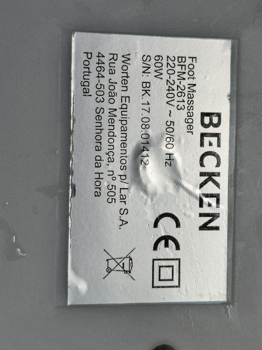 Massajador BECKEN BFM-2613 (Pés)