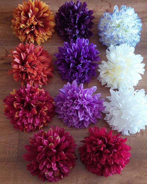 Sztuczny kwiat chryzantema z łodygą, różne kolory, Wszystkich Świętych