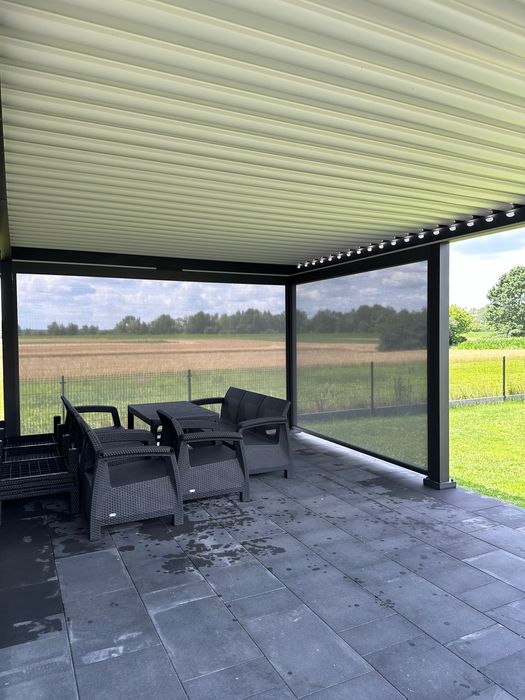 Pergole Tarasowe 4x5 z MONTAŻEM, Ręcznie Sterowany Dach