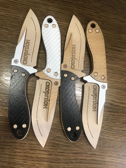 Ножі дитячі Деревяні, Іграшки, Керамбіт, Кунай, Скорпіон, Градієнт