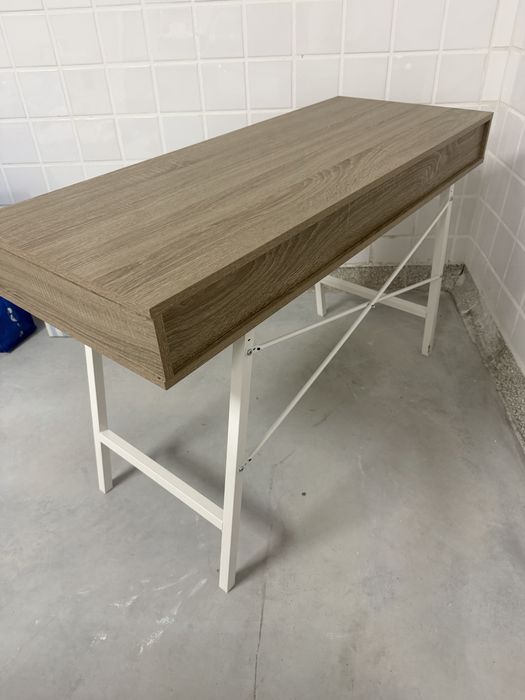 Biurko 48x120 jasny dab/bialy