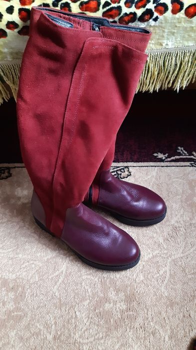 Женские кожаные зимние  сапоги