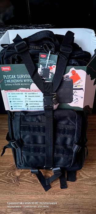 Plecak survivalowy z wyposażeniem nowy taktyczny