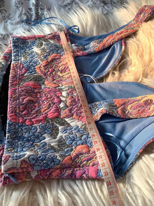 żakardowy top niebieski gorset zara vintge hit pinterest y2k biżuteria