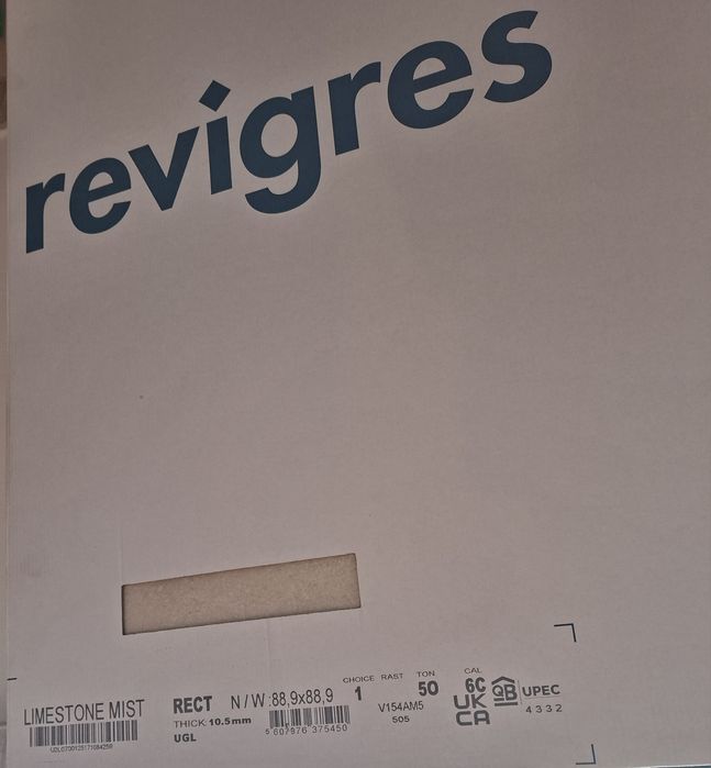 Cerâmico Revigres Limestone Mist 90x90 2 caixas
