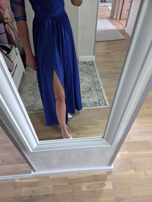 Suknia balowa chabrowa weselna r.xs