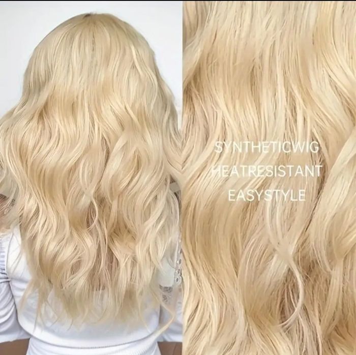 Peruka dluga złoty blond