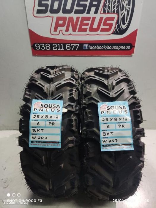 2 pneus novos moto 4  25-10r12 bkt - oferta dos portes