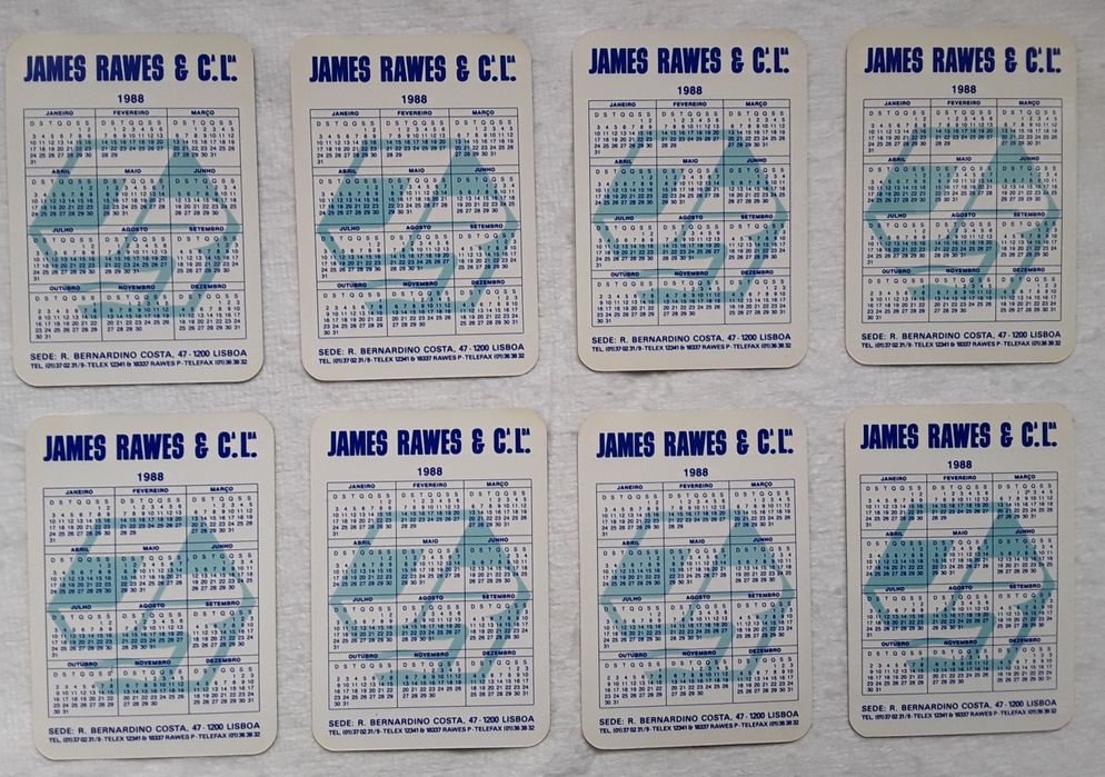 Calendários de bolso 1988 - Tema: Barcos Cruzeiros