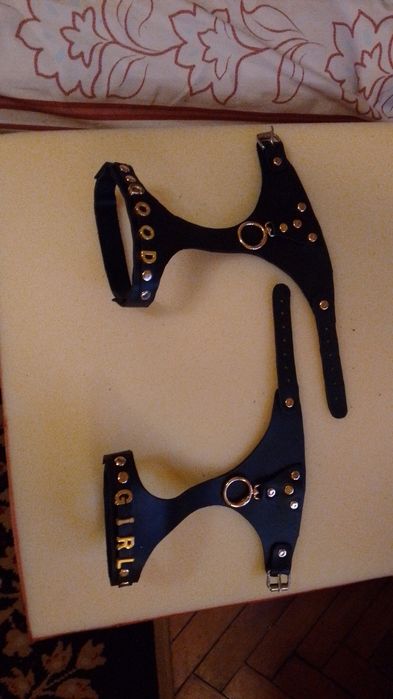 Skórzane opaski na nogi, Handmade, bielizna erotyczna