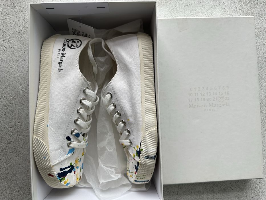 Кеды Maison Margiela tabi paint splatter оригинал