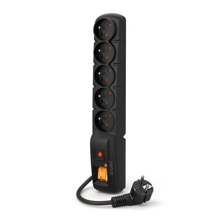 Listwa przeciwprzepięciowa ACAR F5 PRO 3m 5 gniazd 10A W0093