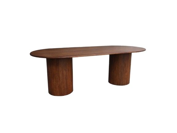 Mesa de jantar oval nogueira