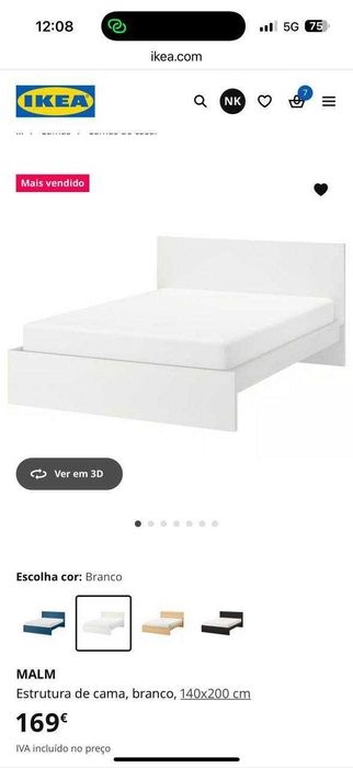 Colchão IKEA VALEVÅG (140×200 cm, extra firme)
