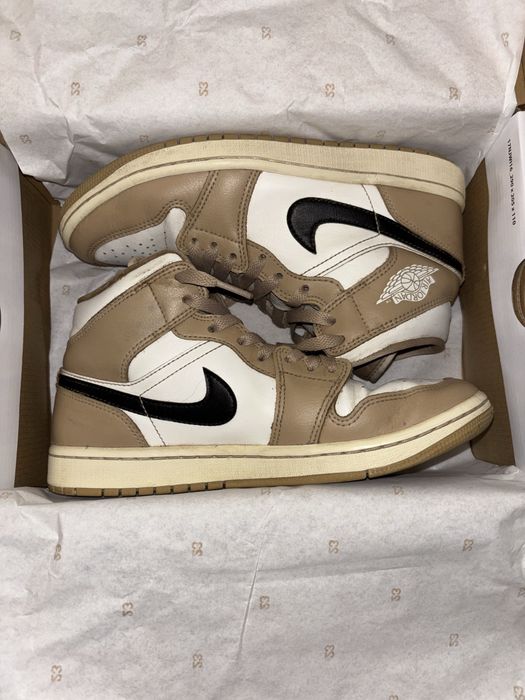 Jordan 1 mid brazowo/czarno/biale