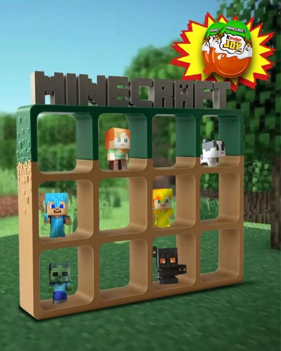 Поличка Minecraft Enderman‼️для фігурок Кіндер Майнкрафт підставка