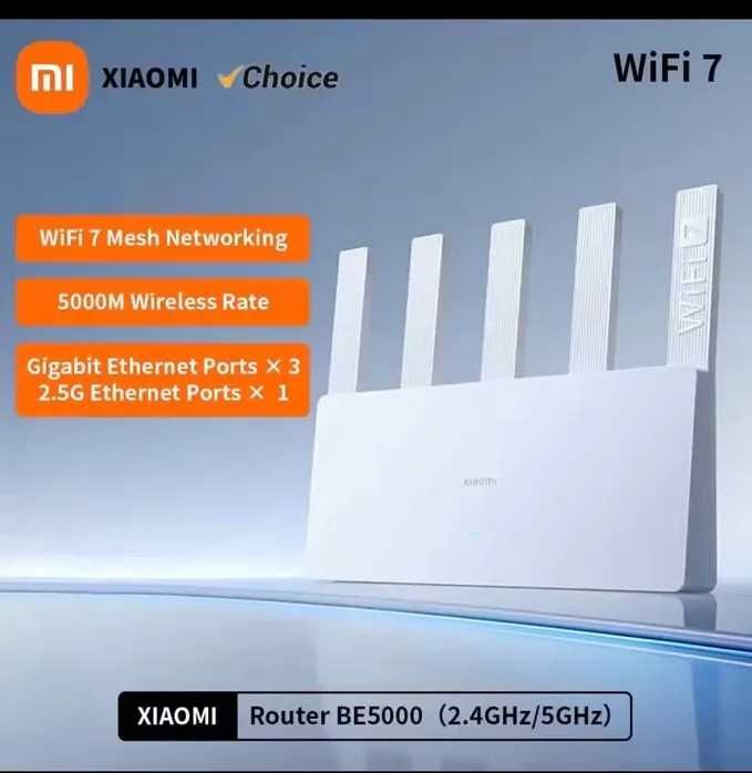 Xiaomi Router BE5000 – Nowy WiFi 7 5011Mbps 2.5G Port 512MB RAM
