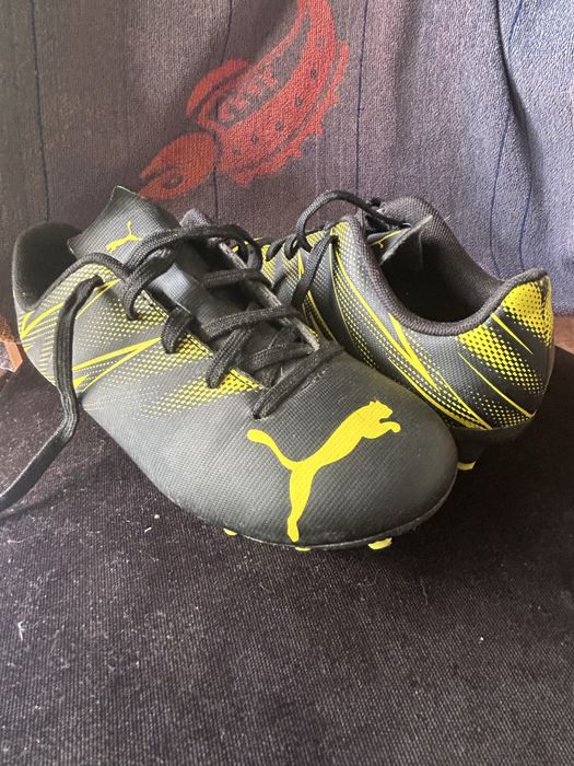 Chuteira criança puma amarela/preta