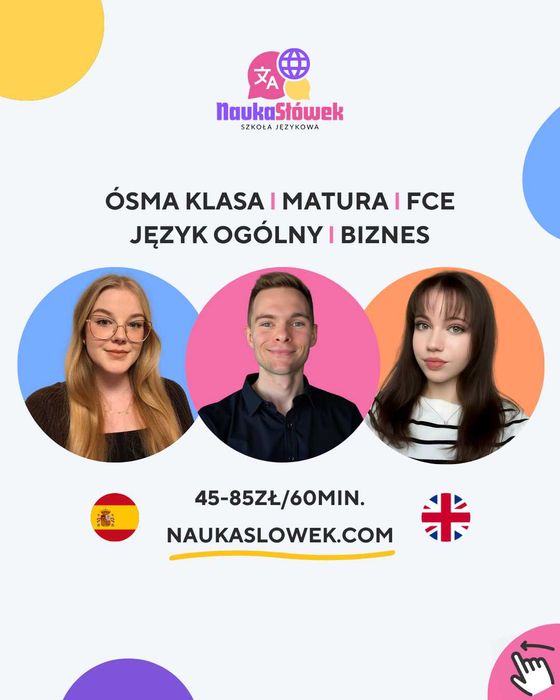 Zajęcia / korepetycje z języka angielskiego i hiszpańskiego online. Fv.