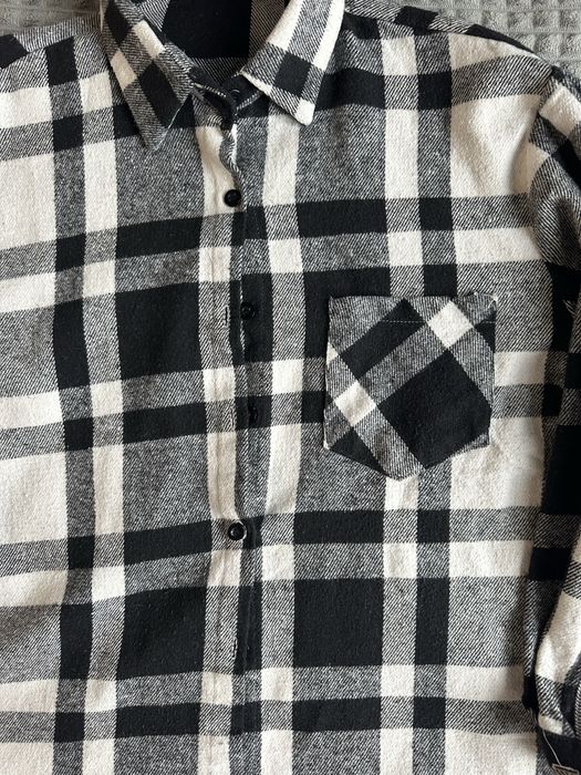Рубашка в клетку черно-белая