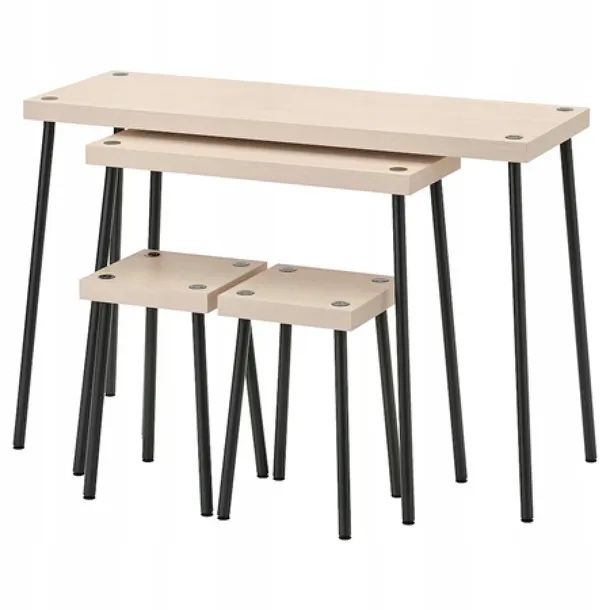 Zestaw Fridnas Ikea - dwa stoliki, dwa taborety - stan jak nowy