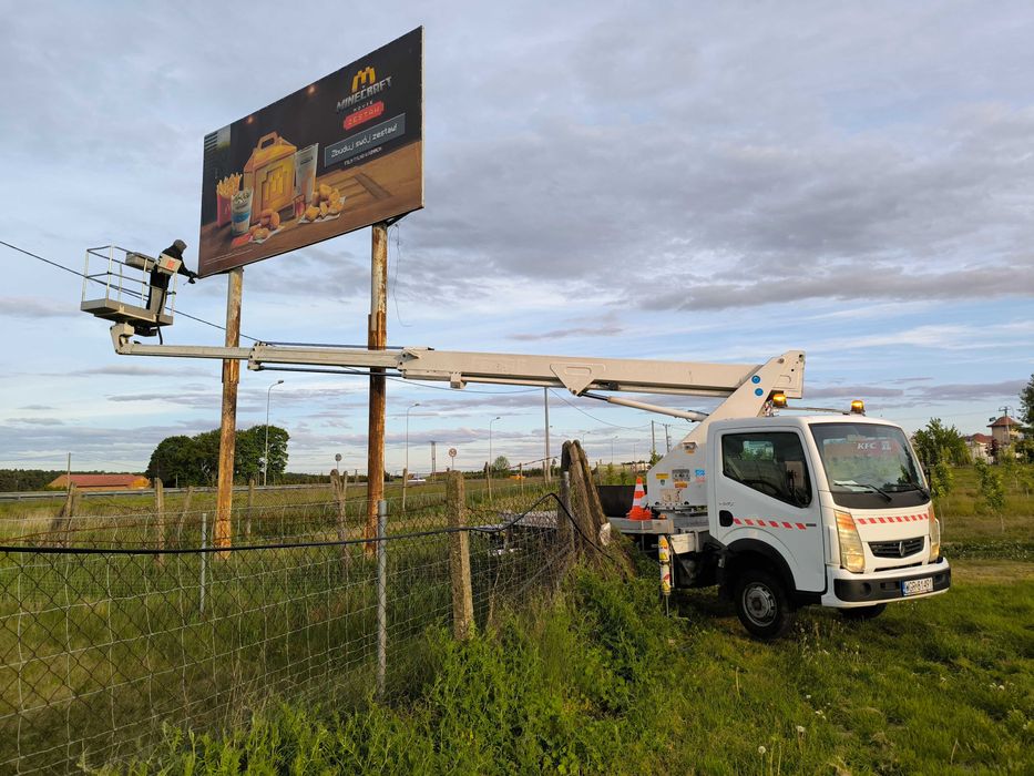 Podnośnik koszowy, zwyżka - wynajem i usługi.