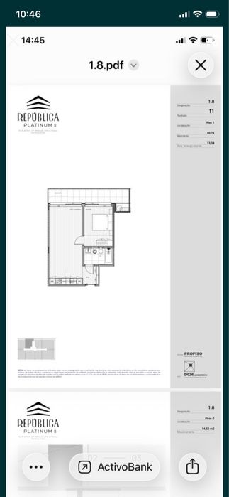 Apartamento T1 + garagem + terraço El Corte Ingles