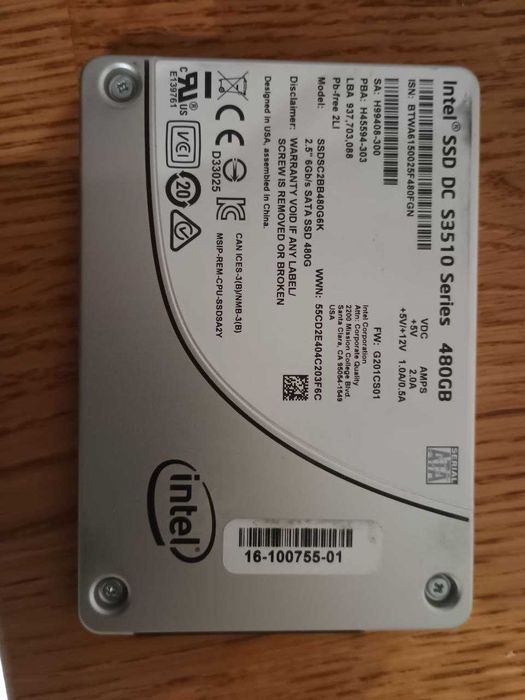 SSD Intel DC S3510 480gb SATA