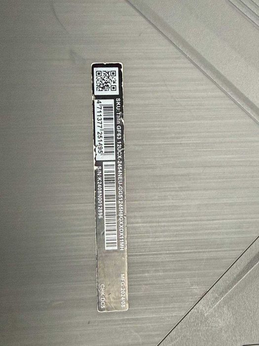 MSI Thin GF63  i5-12450H RTX 2050 16ram ssd 512 gb 144hz