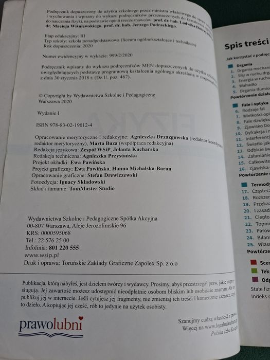 Ksiazka do fizyki klasa 2 szkoła średnia