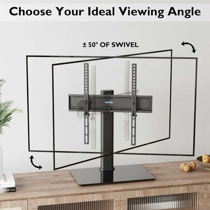BONTEC ST10-1 stojak uchwyt obrotowy TV 26-55" do 45kg VESA szklany