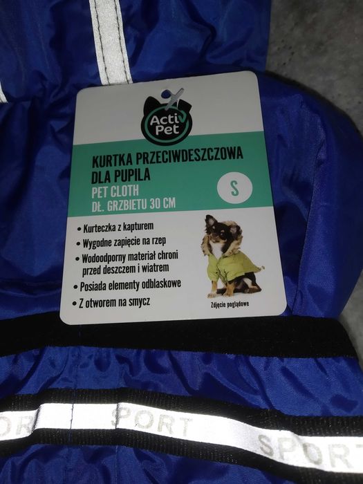 Kurtka przeciwdeszczowa dla psa S