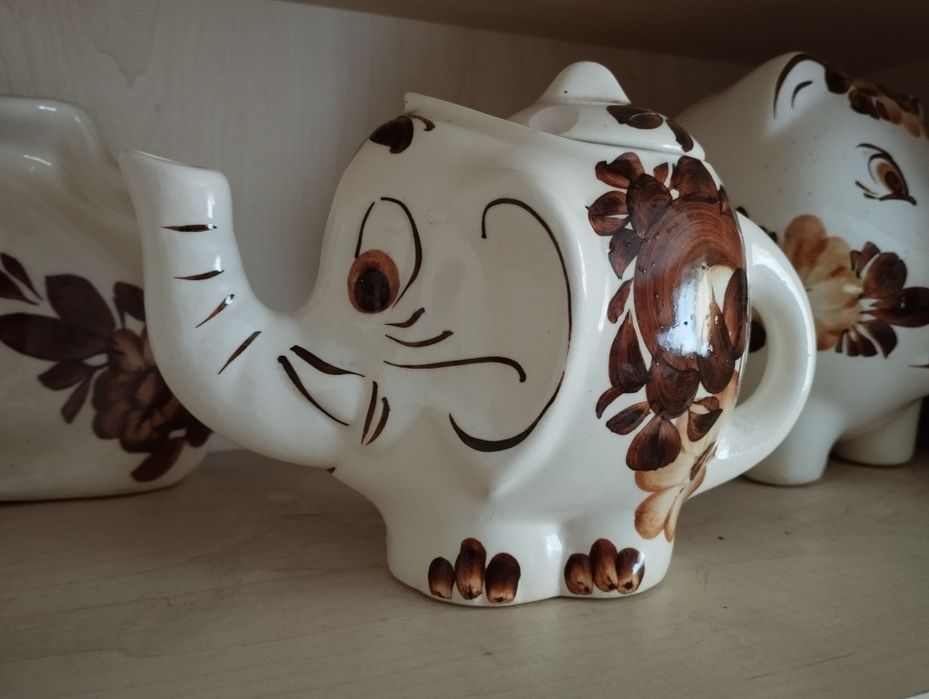 Duży ceramiczny słonik dekoracja kuchenna ozdoba figurka