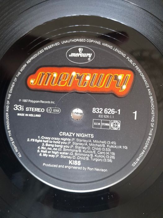 Vinil / Lp - Kiss - Álbum Crazy Nights de 1987