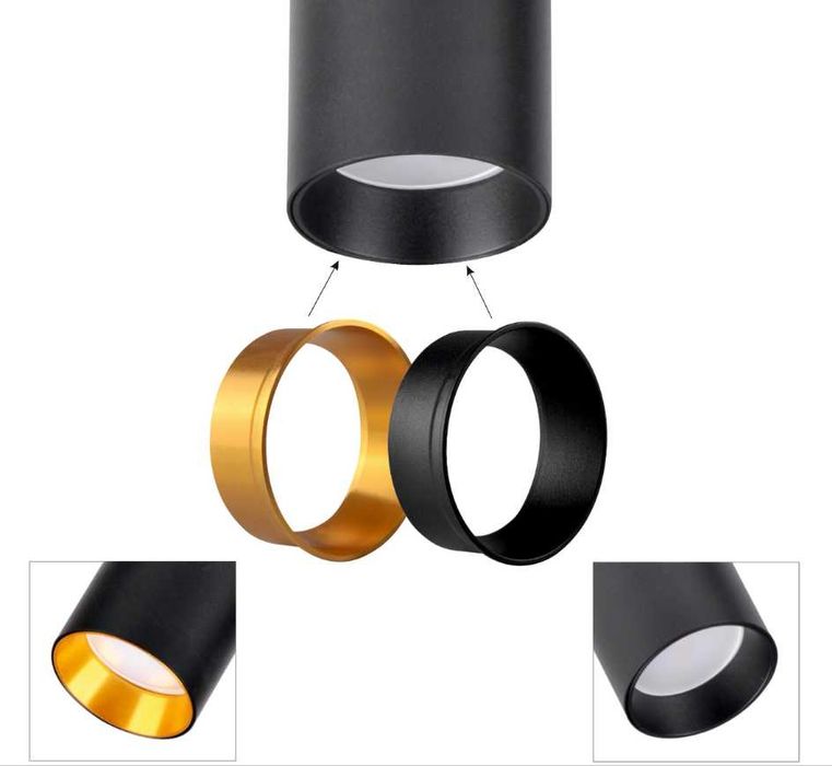 Listwa reflektorowa Maribel czarna 6 x GU10 Goldlux / 2szt.