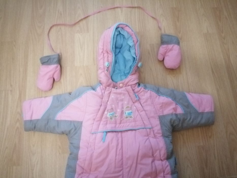 Комбинезон человечек для новорожденной девочки зимний на рост 68 см