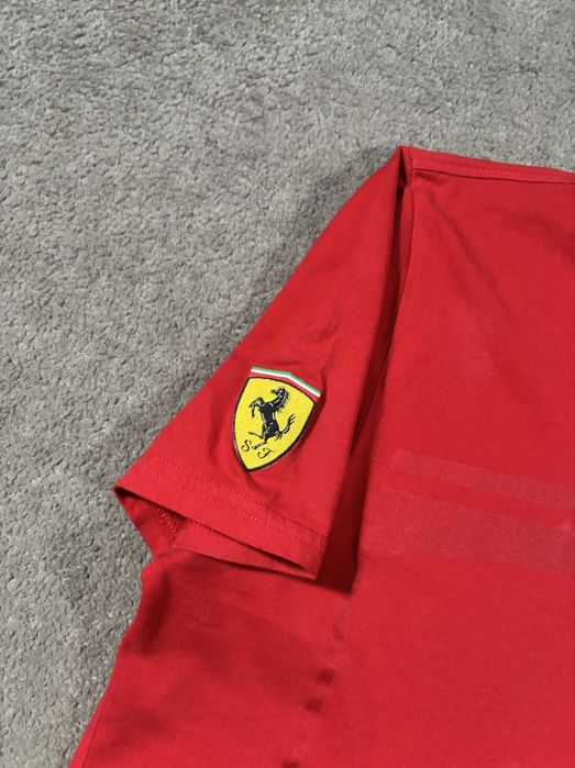T-shirt Puma x Ferrari S Czerwona Nadruk Logo Kolaboracja