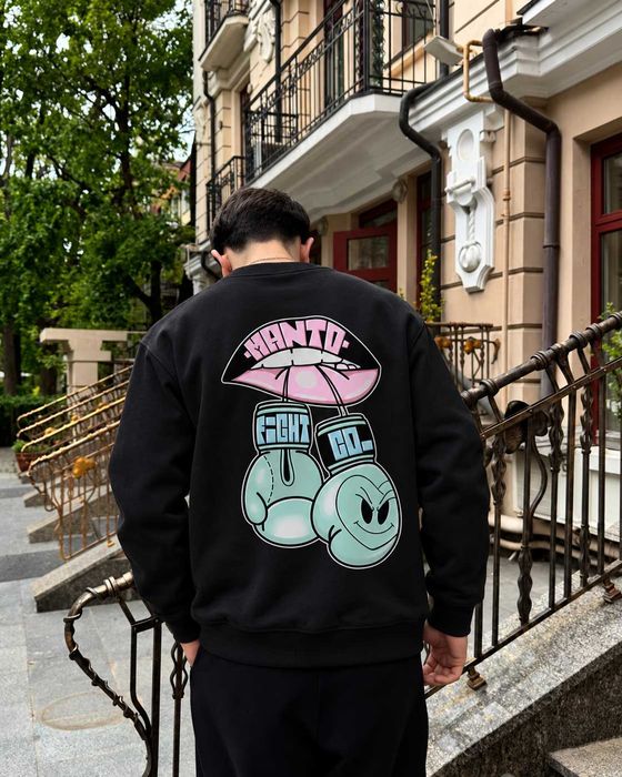 Черный Свитшот MANTO Gym - Толстовка Чорна МАНТО Зал - XS S M L XL