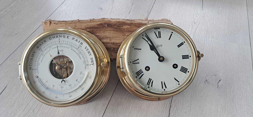 Schatz okrętowy zegar i barometr ładny stan