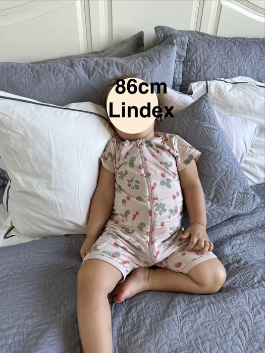 Ramper kombinezon body ogrodniczki Lindex w truskawki 80 86cm