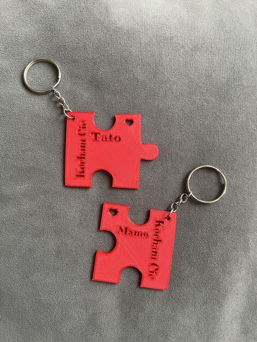Breloczek dwucześciowy puzzle dla rodzicow. Dzień Mamy i Taty