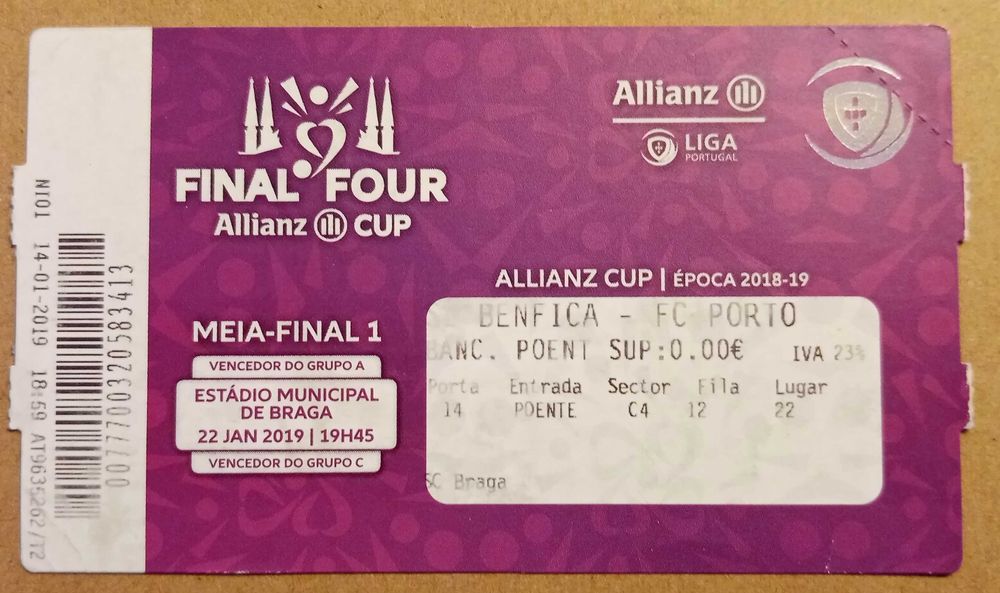 Bilhetes antigos de futebol